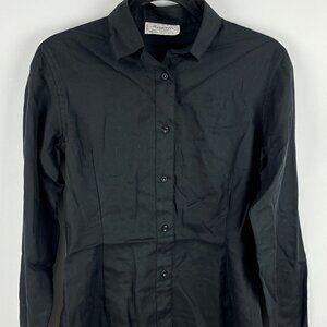 Maxwell's Top Blouse Shirt Size L Black Long Sleeve Button Down Cotton